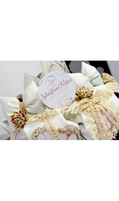 Lumanare de botez cu castori pentru baieti personalizata, 65x4cm, Domnul Castor 7